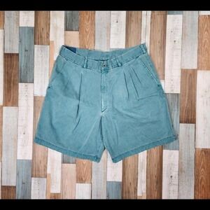 Vintage 80s Lobo by Pendleton Blue Pleated Front USA Made Shorts Size 36